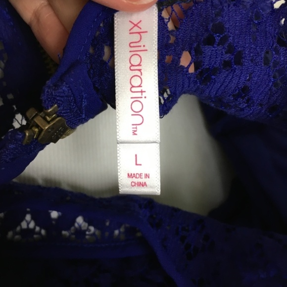 Xhilaration Cobalt Full Bloom Lace Dress - Picture 6 of 6